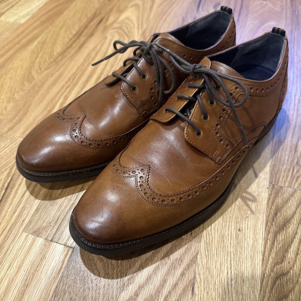 Cole Haan Jefferson Grand 2.0 Wingtip Oxford Tan Style C30100 Men size 9.5M